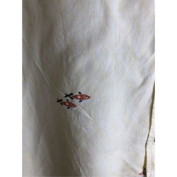 Quiksilver Edition Men's Comfort Fit Casual With Print fish Shirt Size L Short S - Picture 6 of 10